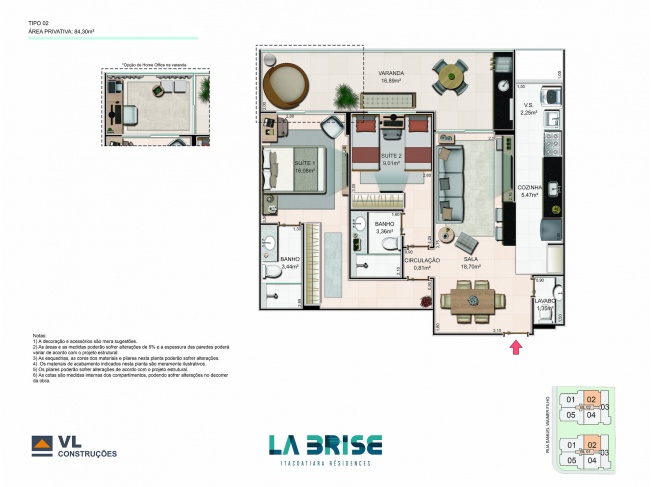 Apartamento - Tipo 02 (Opção Office)