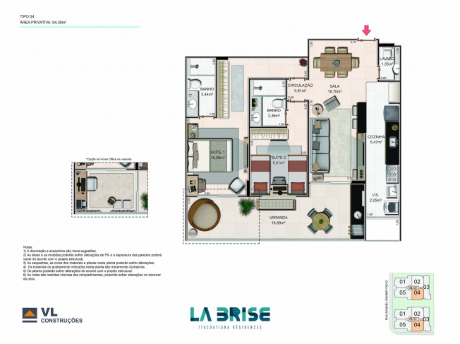 Apartamento - Tipo 04 (Opção Office)